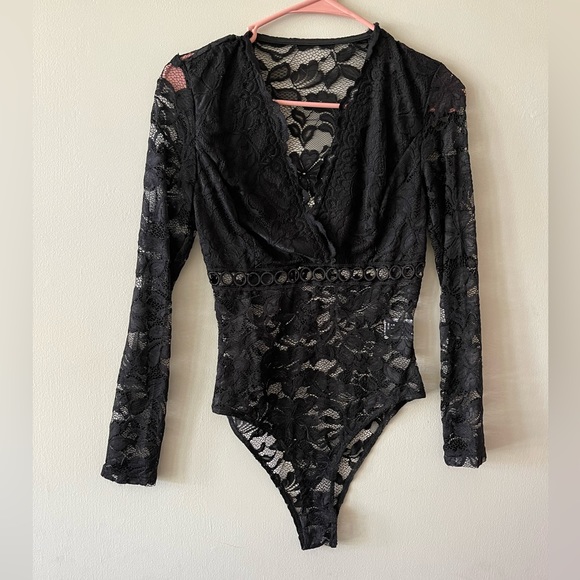 Tops - NWOT black lace bodysuit